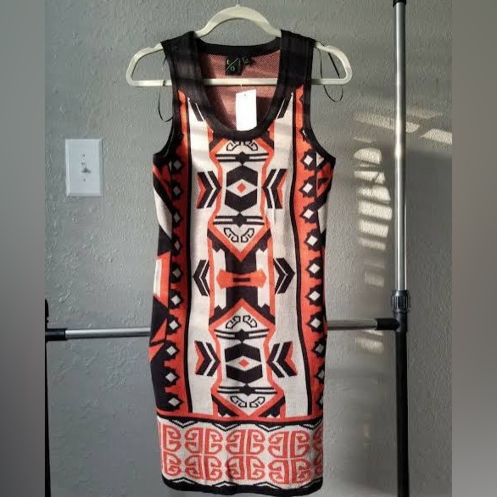 Flying Tomato Black and Red Tribal Mini Dress